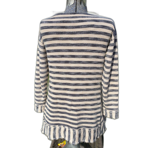 SOFT SURROUNDINGS Marina Nautical Striped Pullover Tunic Sweater Sz S Boat Neck - Picture 3 of 6